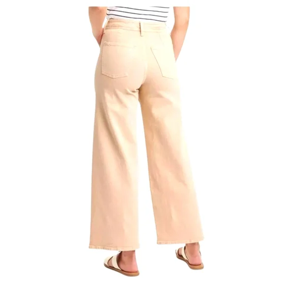 Universal Thread Tan Flare Wide-Leg Pants High-Waisted - Picture 7 of 8